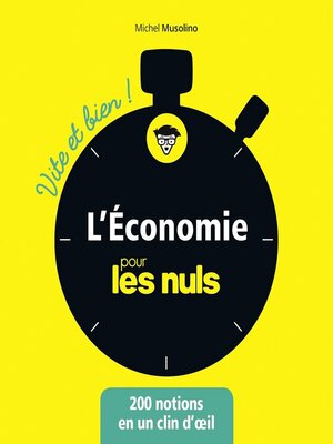 cover image of L'économie pour les Nuls--Vite et Bien